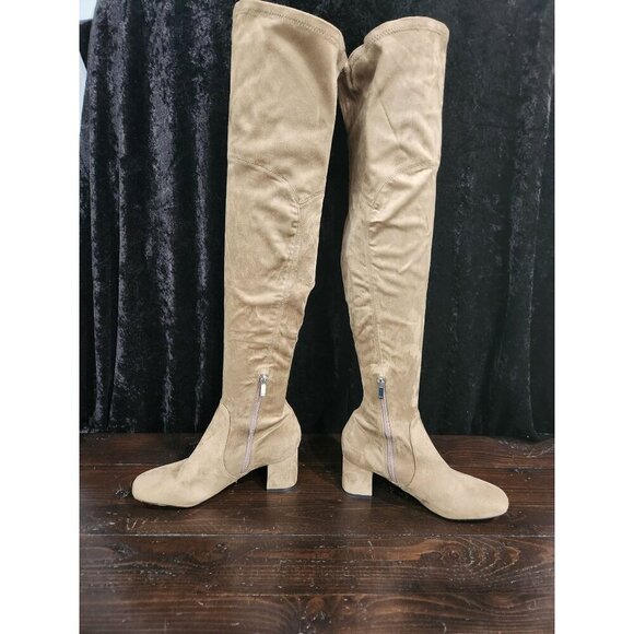 NEW Marc Fisher Charlotte Tan Over the Knee Boots/Sz. 7M - Picture 2 of 9